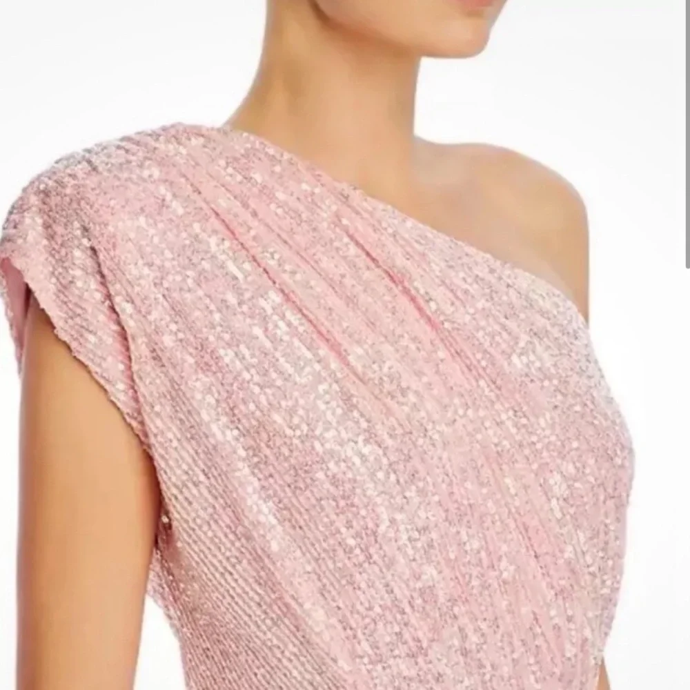 NWT | JAYGODFREY Pink Full-Length One-Shoulder Jumpsuit Size 10 - Picture 6 of 12